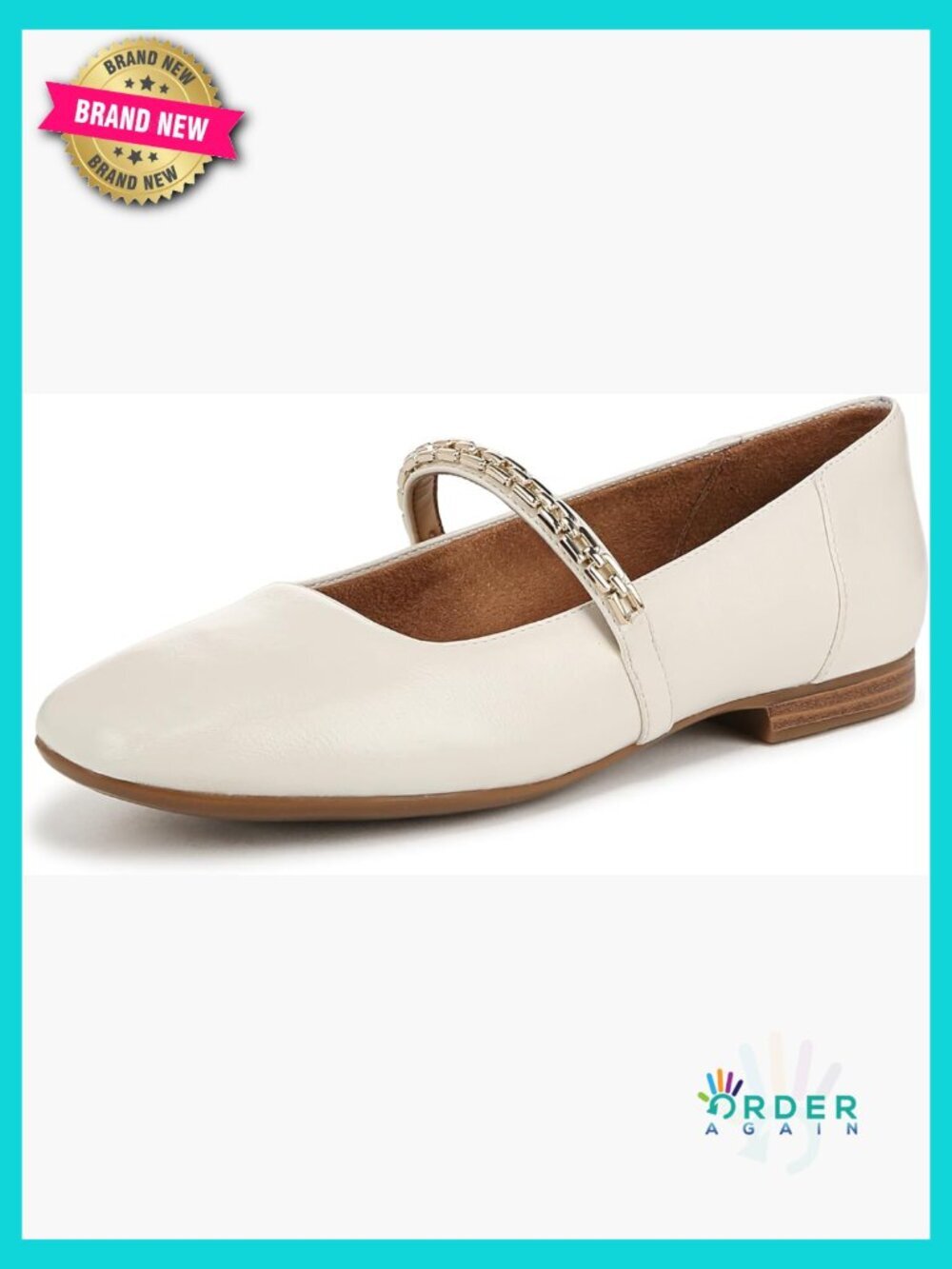 Mary Jane Chain Strap Flats Comfort Square Toe Heels Office Work Shoes